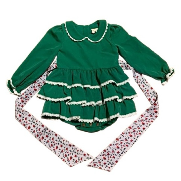 eliza grace Other - Eliza Grace Clothing | Boutique Tiered Romper Holiday Christmas Girl’s Size 5